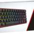 Клавиатура Redragon Fizz Pro,  USB, Bluetooth/Радиоканал, черный + красный [70666]